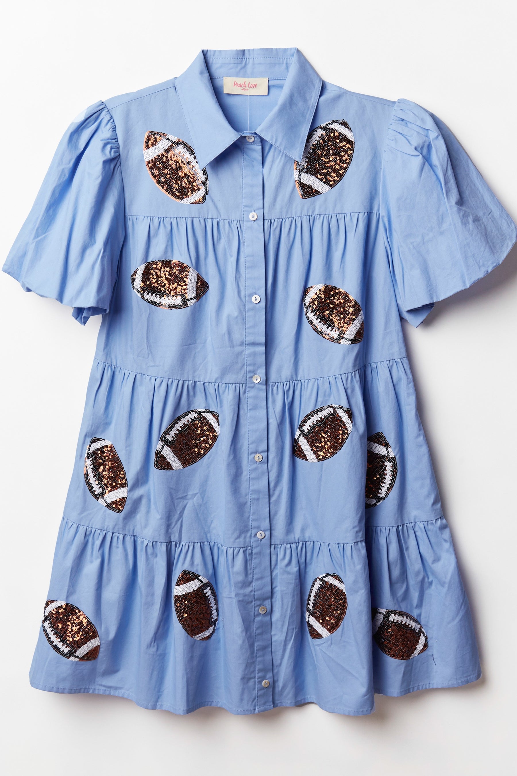Football Gameday Dress - Sky Blue Laura Grove Design Football Gameday Dress - Sky Blue Laura Grove Design